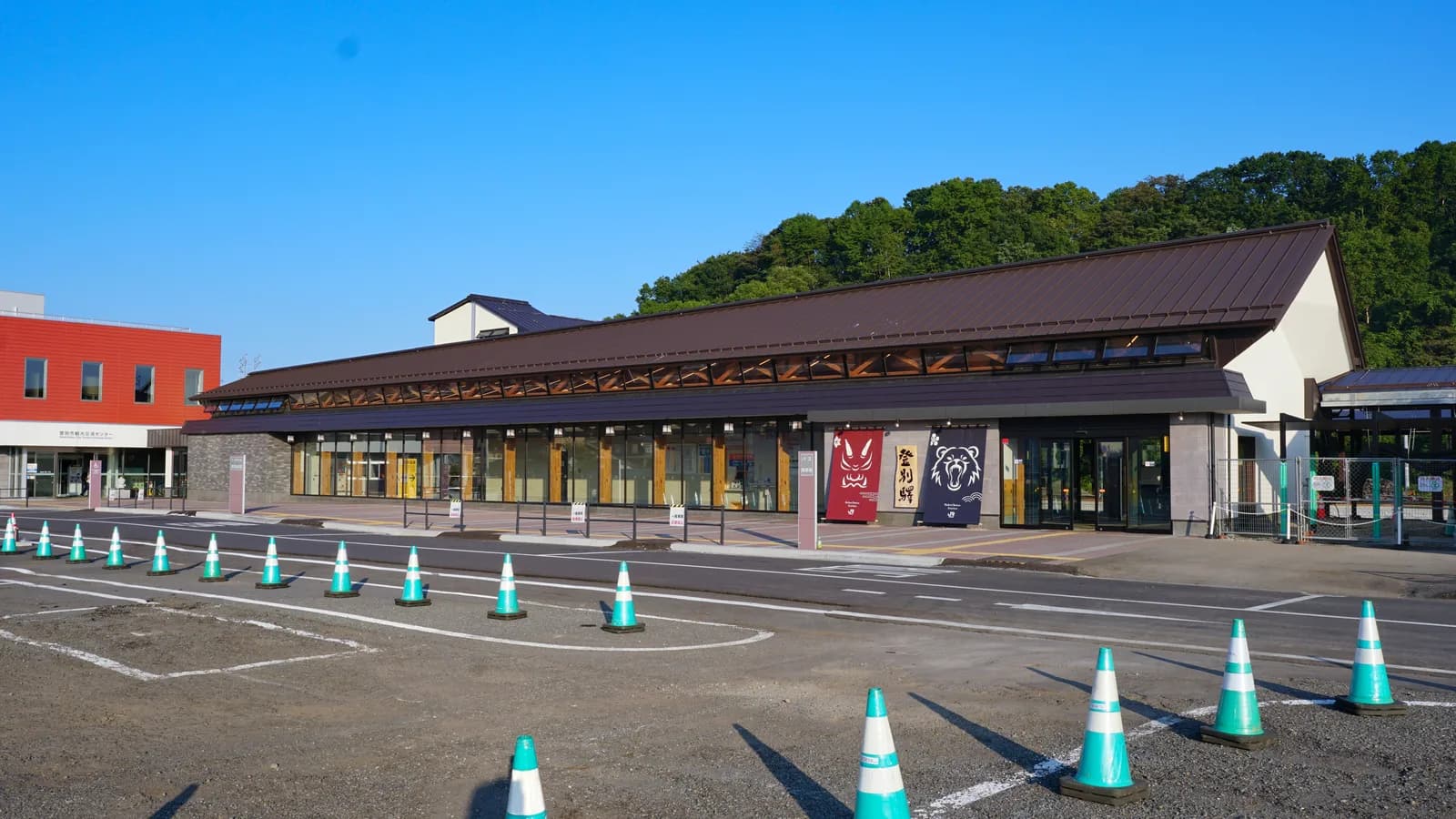 Noboribetsu Station, photographed in August 2026. Continue by bus or other local transport to the onsen town.